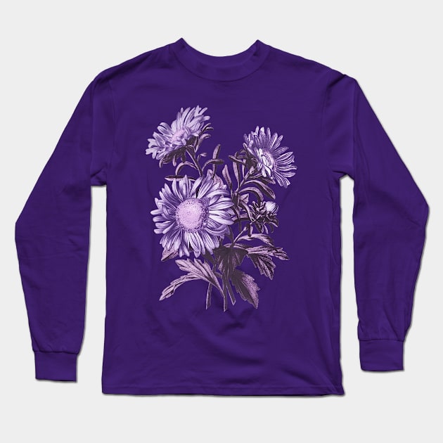 Artsy Purple Flowers Long Sleeve T-Shirt by PallKris